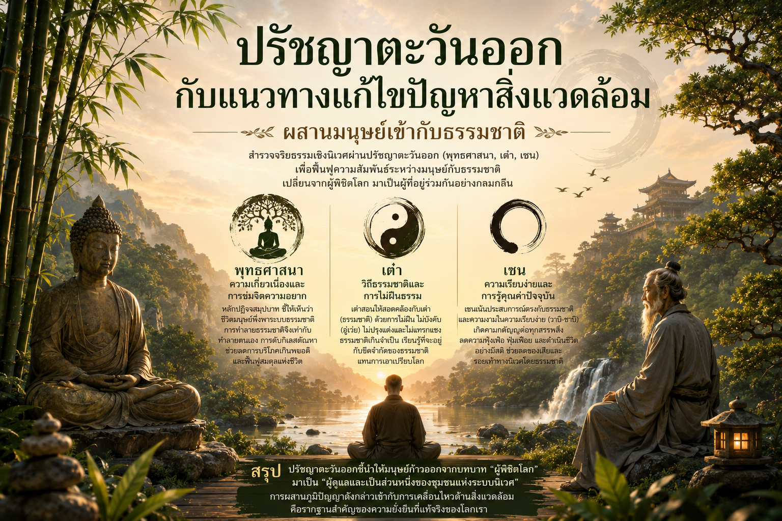 ปรัชญาตะวันออกกับการแก้ปัญหาสิ่งแวดล้อม: การหลอมรวมมนุษย์กับธรรมชาติ