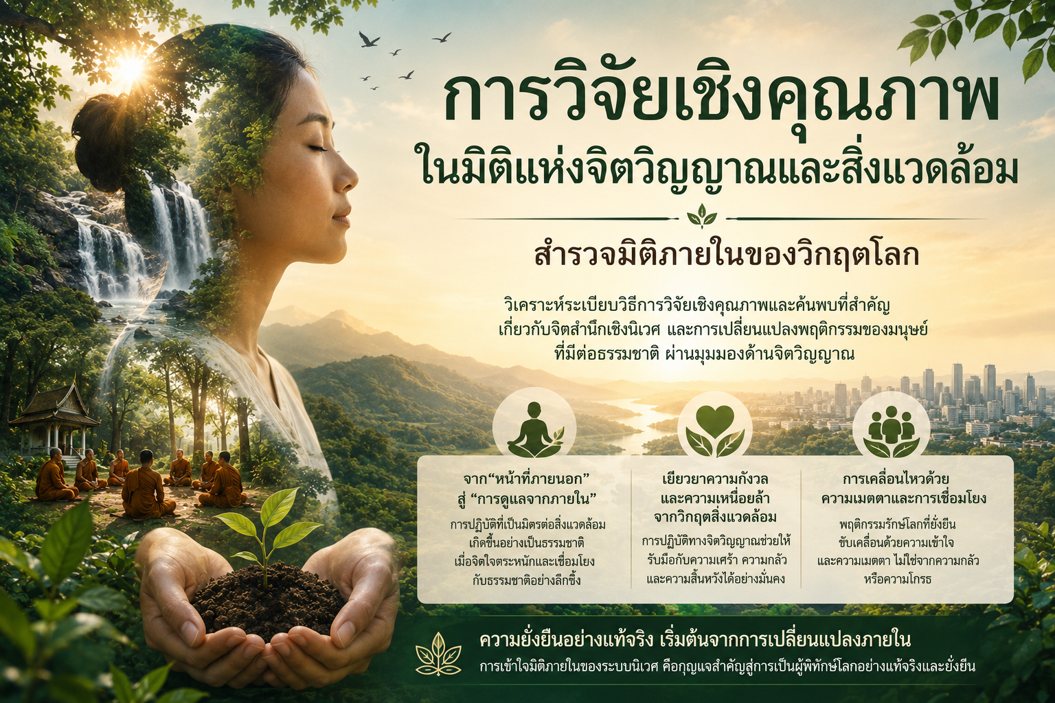 การวิจัยเชิงคุณภาพด้านจิตวิญญาณและสิ่งแวดล้อม: การสำรวจมิติภายในของวิกฤตโลก
