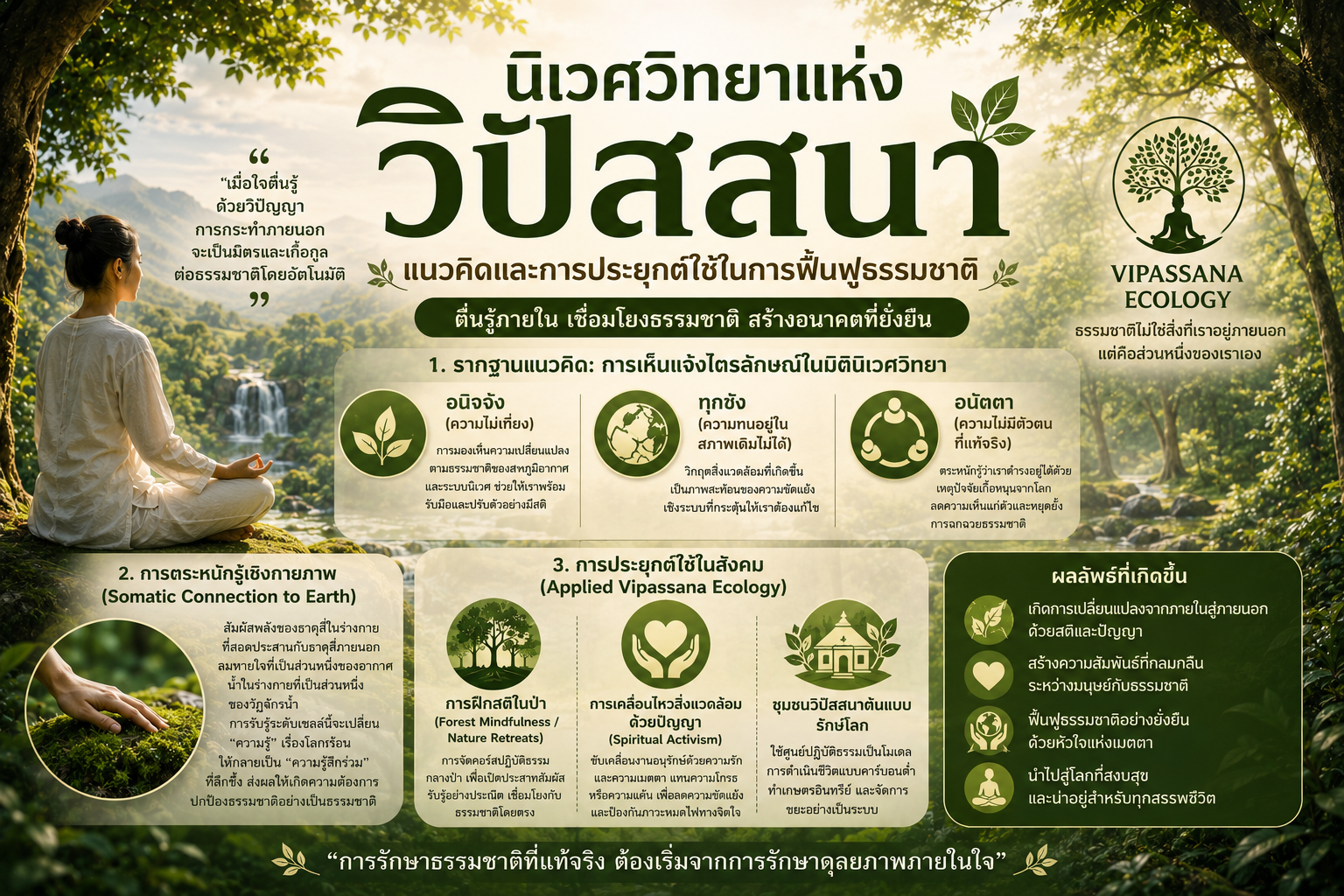 Vipassana Ecology: แนวคิดและการประยุกต์ใช้ในการฟื้นฟูธรรมชาติ