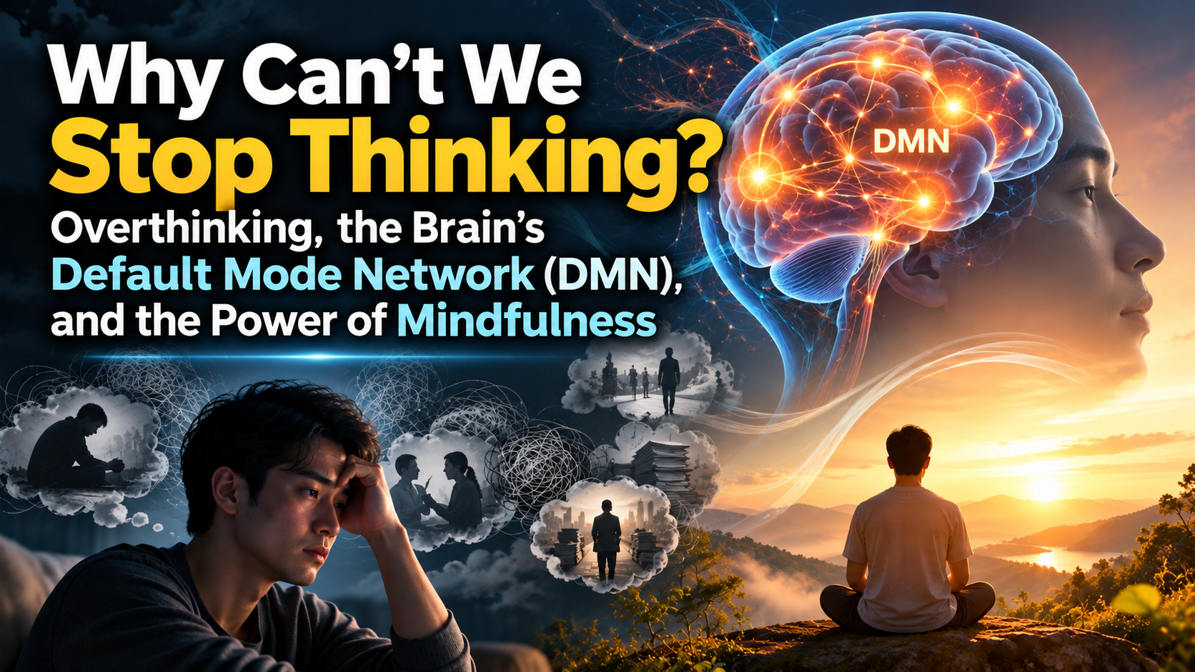 Why the Modern Brain Can't Stop Overthinking: The DMN Mechanism and Breaking Thought Loops with Mindfulness
