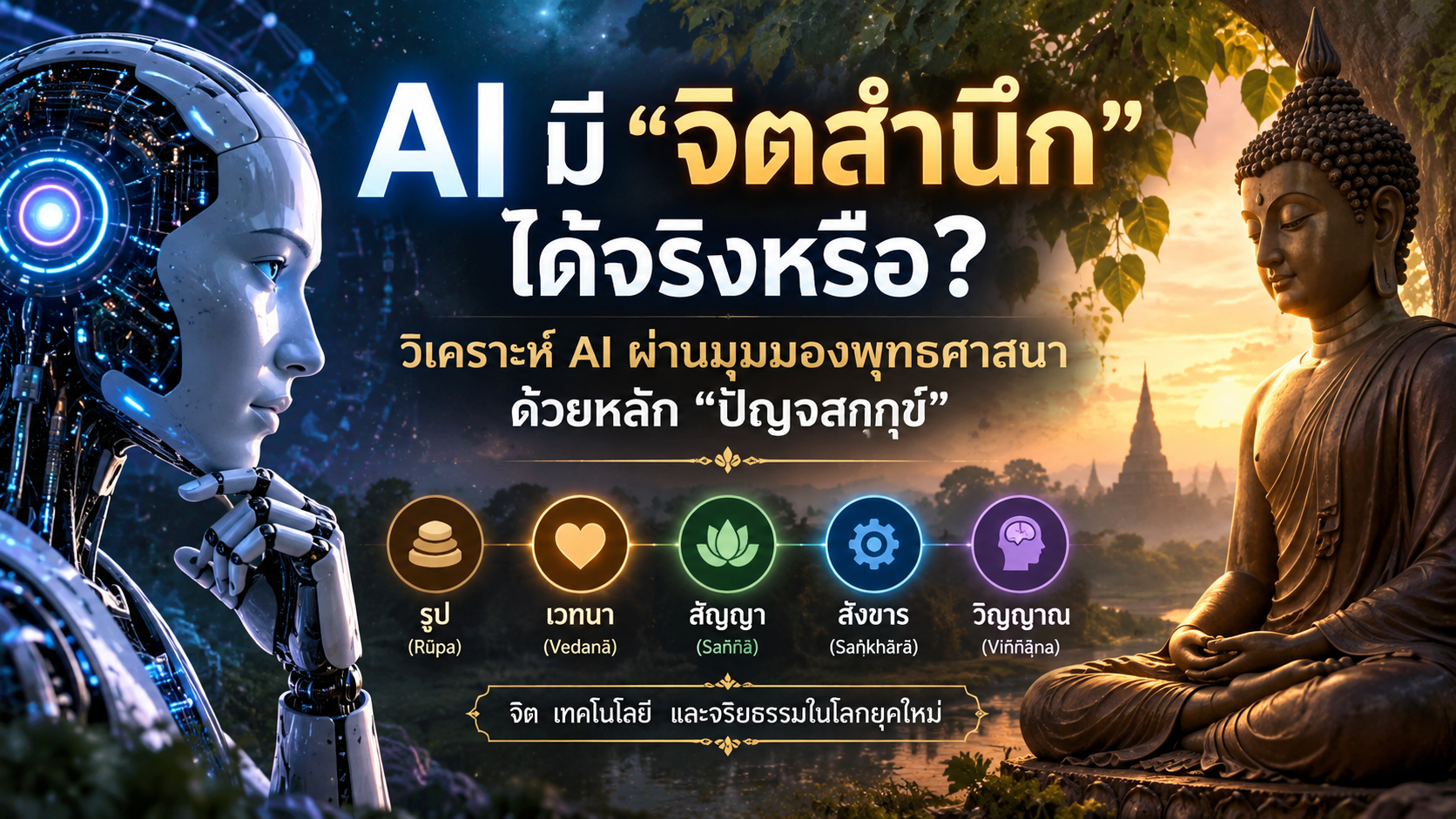 AI มี "จิตสำนึก" ได้จริงหรือ? ถอดรหัสขันธ์ 5 กับปัญญาประดิษฐ์ในมุมพุทธปรัชญา
