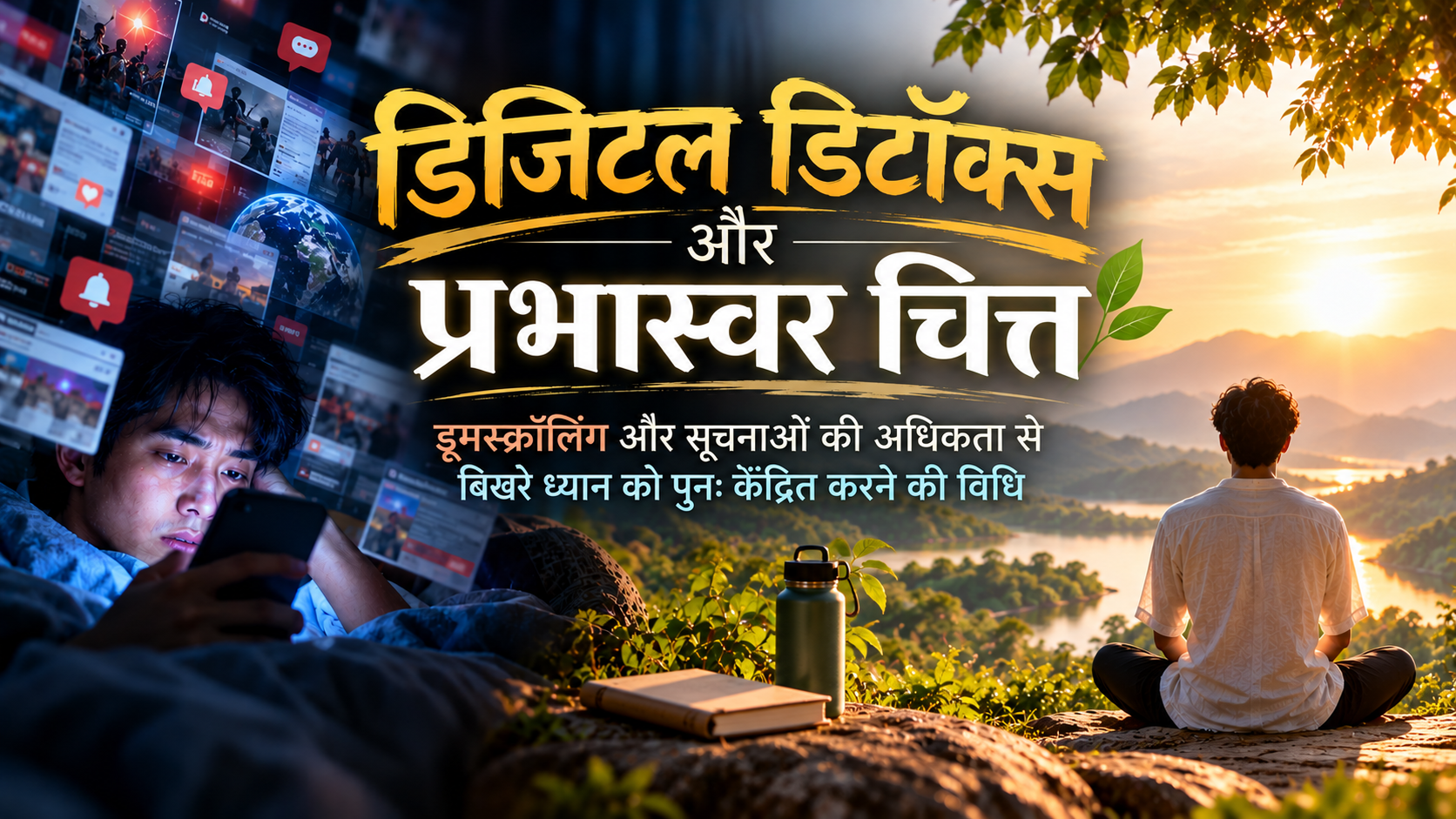 डिजिटल डिटॉक्स और प्रभास्वर चित्त: डूमस्क्रॉलिंग के युग में एकाग्रता की पुनः प्राप्ति